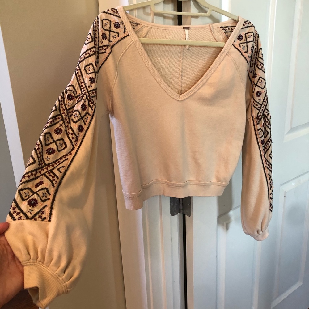 Free People embroidered sweatshirt